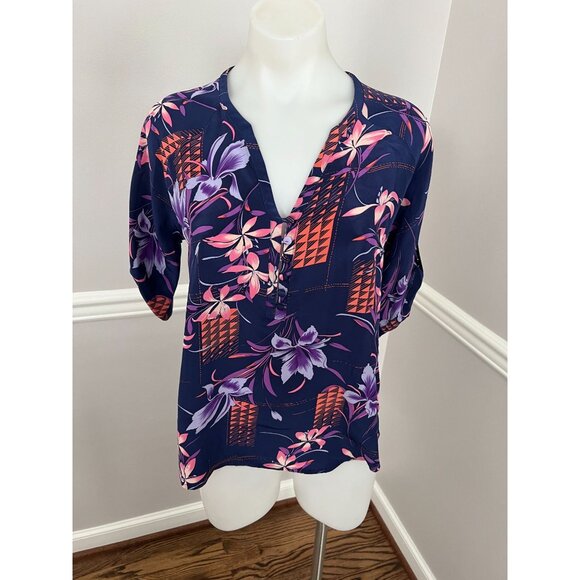 Yumi Kim Anthropologie Silk Floral Top Blouse Size XS - Picture 1 of 5
